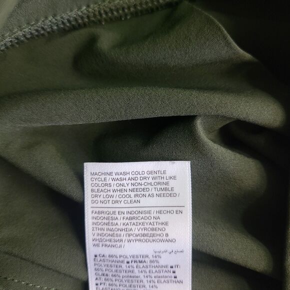 Athleta Pants 16 Olive Green Stretch‎ Pull-On Ankle-Zip Pockets Fitness Travel - Picture 9 of 12